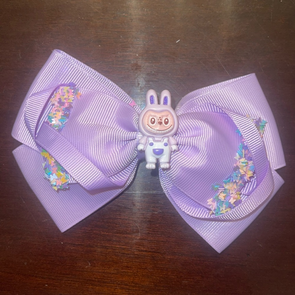 Purple Hair Bow labubu monster Charm butterfly glitter Accents new